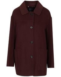 Max Mara - Short Wool Drap Coat - Lyst