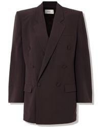 Saint Laurent - Double-Breasted Silk-Crepe Blazer - Lyst