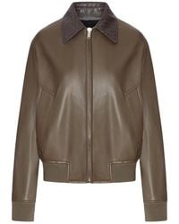 Bottega Veneta - Glossy Lambskin Jacket With A Detachable Braided Collar - Lyst