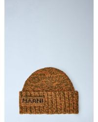Marni - Knitted Logo Beanie - Lyst