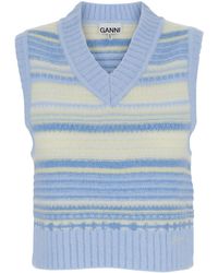 Ganni - "Soft Striped Knit Vest With A Comfortable - Lyst