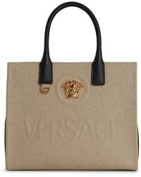 Versace - Small 'Tote' Canvas Bag - Lyst