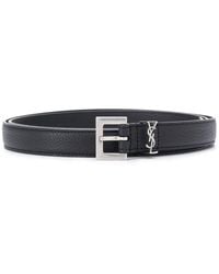 Saint Laurent - Monogram Appliqué Adjustable Belt - Lyst