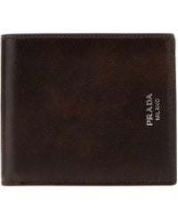 Prada - Chocolate Leather Wallet - Lyst
