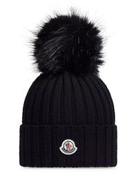 Moncler - Wool Hat With Pom Pom - Lyst