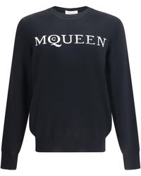 McQueen - Logoed Wool Sweater - Lyst