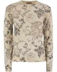Herno - Wool Jumper With Floral Pattern - Lyst