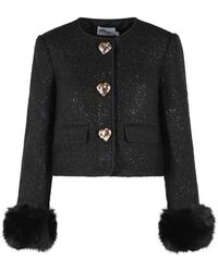 Self-Portrait - Wool Blend Jacket - Lyst