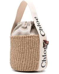 Chloé - Woody Small Straw Bucket Bag - Lyst