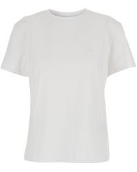 Acne Studios - Crewneck T-Shirt With Tonal Logo Patch On The Front - Lyst