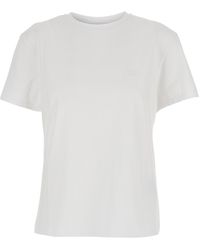 Acne Studios - Crewneck T-Shirt With Tonal Logo Patch On The Front - Lyst
