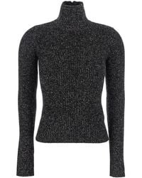 Max Mara - Turtleneck Sweater With Ribbed Design Wool Tops - Lyst