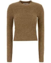 Ami Paris - Ami Camel Stretch Alpaca Blend Sweater - Lyst