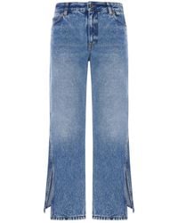 Loewe - X Paula's Ibiza Denim Trousers With Flared Leg And Side Slits - Lyst