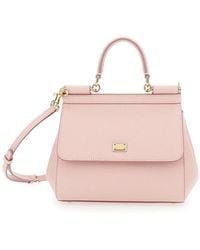 Dolce & Gabbana - 'Sicily Small Handbag With Adjustable And Removable Shoulder Strap And Logo Plaque On The Front - Lyst