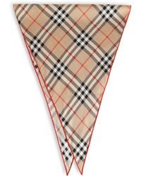 Burberry - Sand 'Check' Silk Scarf - Lyst