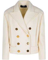 Balmain - Short 'Caban' Virgin Wool And Cashmere Jacket - Lyst
