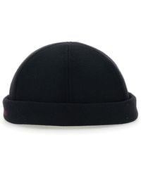 Gucci - Beanie With Logo Lettering And Rear Closure With Web Detail - Lyst