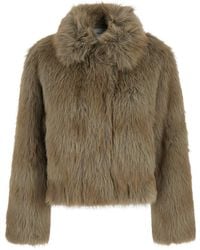 Stand Studio - Stand Short Shearling Jacket 'Lena' With Wide Collar - Lyst