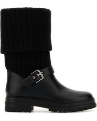 Gianvito Rossi - Leather And Fabric Thurso Boots - Lyst