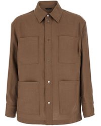 Fendi - Jacket With Classic Collar And Four Patch Pockets On The Front - Lyst