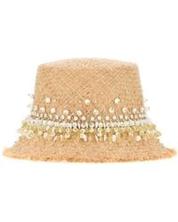 Prada - Raffia Bucket Hat - Lyst