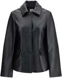 TOTEME - Grained Leather Jacket - Lyst