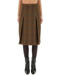Saint Laurent - Wool And Cashmere Midi Skirt - Lyst