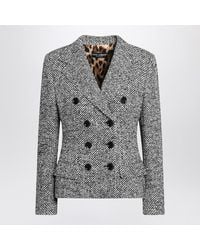 Dolce & Gabbana - Dolce&Gabbana Single Breasted Speckled Wool Blend Jacket - Lyst