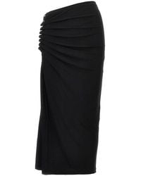 Rabanne - Gathered Jersey Midi Skirt - Lyst