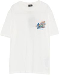 Etro - T-Shirt With Embroidered Logo - Lyst