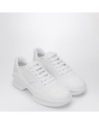 Prada - Fabric And Mesh Low-Top Sneaker - Lyst