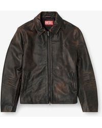 DIESEL - L-Amar-Wrd Leather Jacket - Lyst