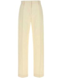 Jil Sander - Ivory Cotton Pant - Lyst