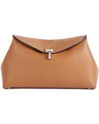 TOTEME - T-Lock Grained-Leather Clutch Bag - Lyst