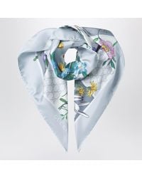 Gucci - Silk Twill Scarf With Flora Print - Lyst
