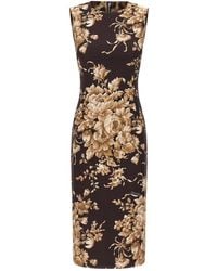 Dolce & Gabbana - Rose Print Dress - Lyst