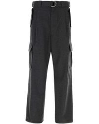 Prada - Graphite Wool Cargo Pant - Lyst