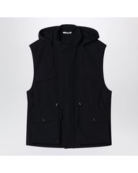 AURALEE - Wool Canvas Gilet With Drawstring - Lyst