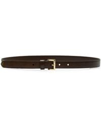 Prada - Slim Leather Belt With Logo - Lyst