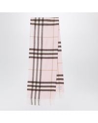 Burberry - Cashmere Scarf With A Checked Pattern - Lyst