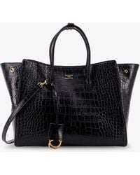 Balenciaga - All Hampton Small Leather Shoulder Bag With Croco Effect - Lyst