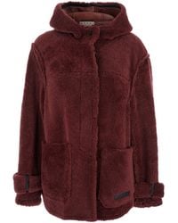 Marni - Jacket With Hood With Buttons And Logo Patch On The Front - Lyst