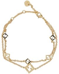 Fendi - Â€˜Forever Â€ -Colored Bracelet With Lobster Clasp And Ff Charm - Lyst