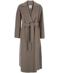 Max Mara - 'S Maxmara 'Elisa' Coat With Wide Classic Lapels And Waist Belt - Lyst