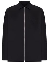 Prada - Cotton Overshirt With Zip - Lyst