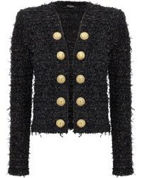 Balmain - Tweed Buttoned Jacket - Lyst