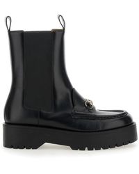 Gucci - Ankle Boots With Horsebit And Lug Sole - Lyst