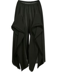 Alaïa - Crêpe Georgette Ruffle Trousers - Lyst