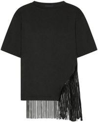 Sportmax - Cotton T-Shirt With Fringes - Lyst